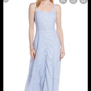 NWT 1901 blue linen maxi dress